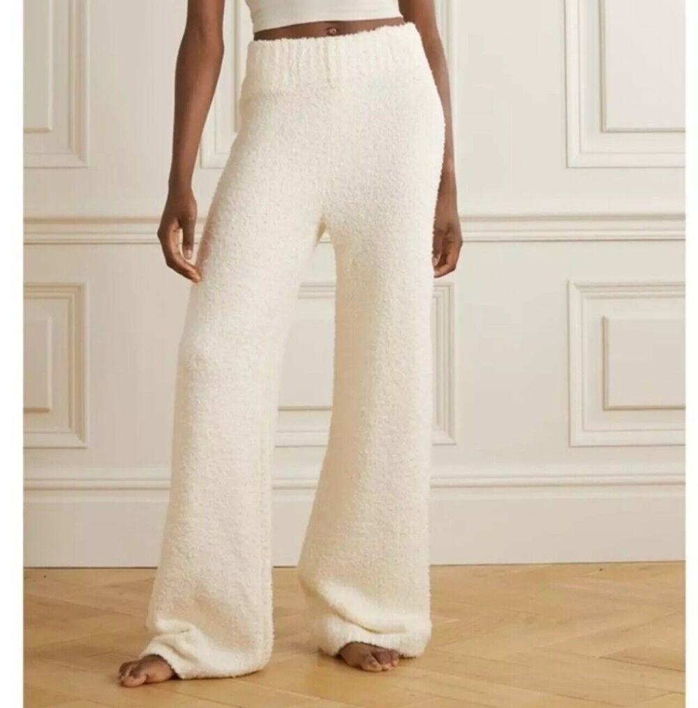 Skims Cozy Knit Boucle Pants Plus Size 4X/5X Bone High Rise Teddy Loungewear